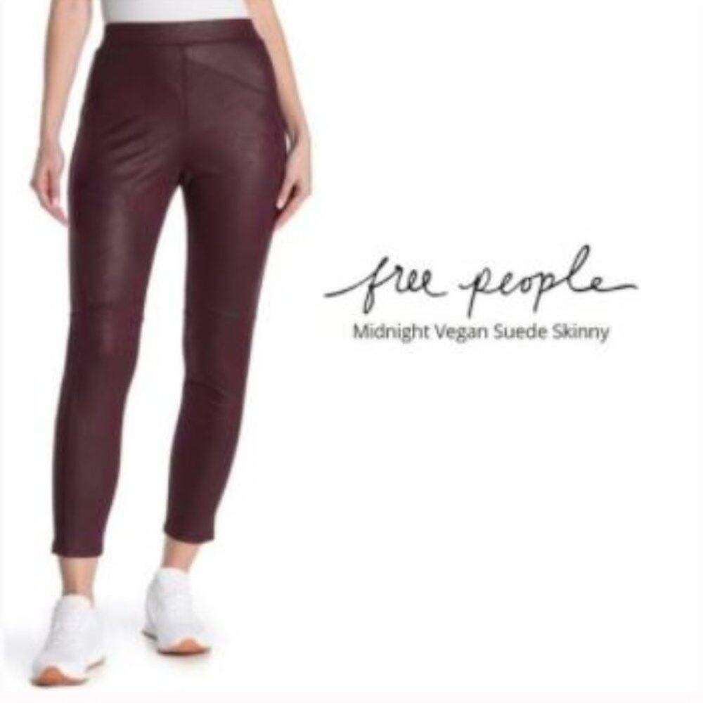Free People Midnight Vegan Faux Suede Leggings M - MEDIUM